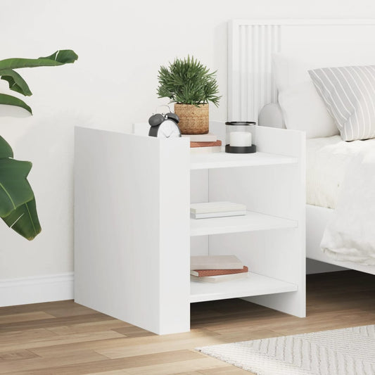 White Bedside Cabinet, 45x50x50 cm, Engineered Wood Furniture