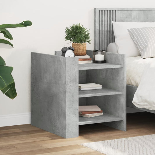 Concrete Grey Bedside Cabinet, 45x50x50 cm, Engineered Wood