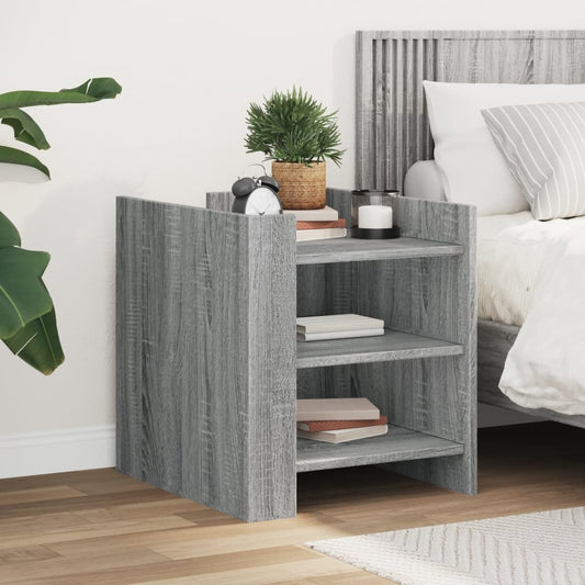 Grey Sonoma Bedside Cabinet 45x50x50 cm - Engineered Wood
