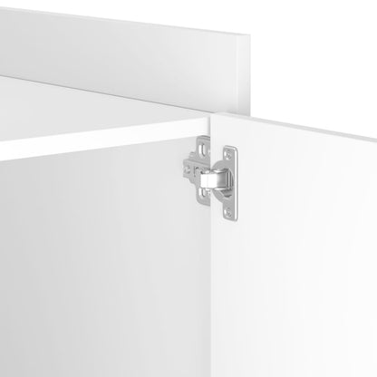 Sleek White Bedside Cabinet 45x50x50 cm - Engineered Wood Design