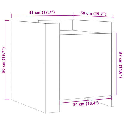 Sleek Black Bedside Cabinet 45x50x50 cm - Durable Engineered Wood