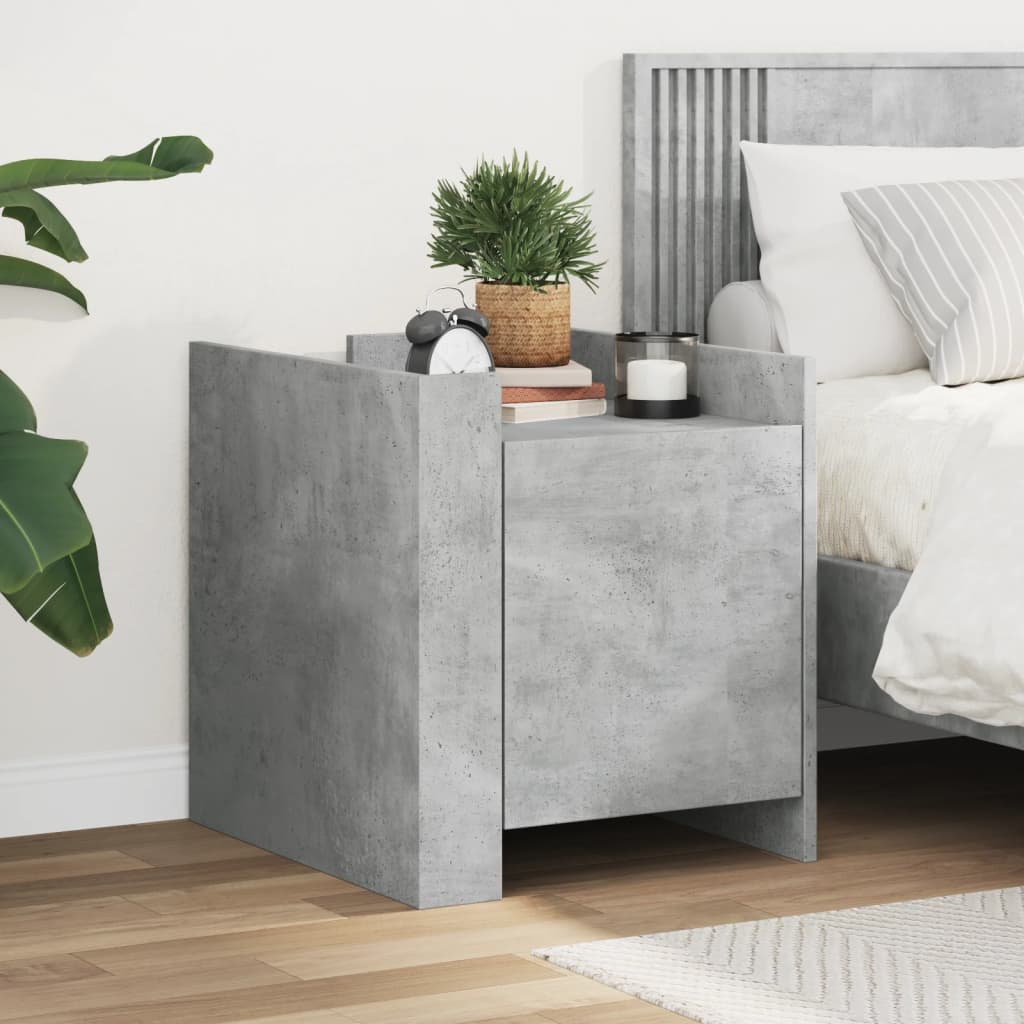 Concrete Grey Bedside Cabinet, 45x50x50 cm, Engineered Wood