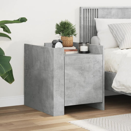 Concrete Grey Bedside Cabinet, 45x50x50 cm, Engineered Wood