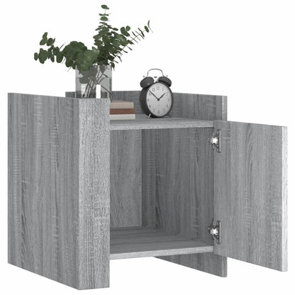 Grey Sonoma Engineered Wood Bedside Cabinet 45x50x50 cm