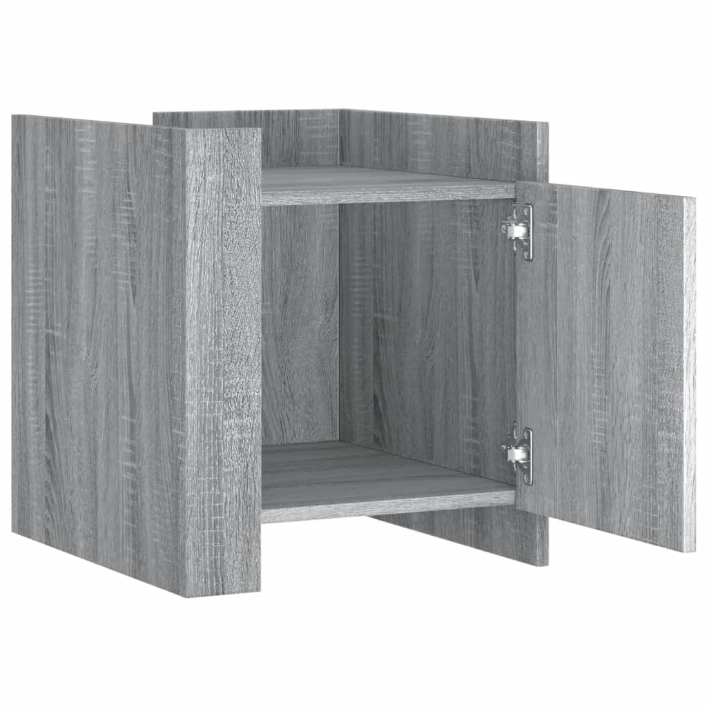 Grey Sonoma Engineered Wood Bedside Cabinet 45x50x50 cm