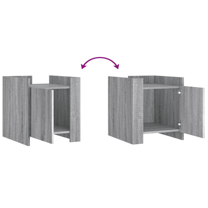 Grey Sonoma Engineered Wood Bedside Cabinet 45x50x50 cm