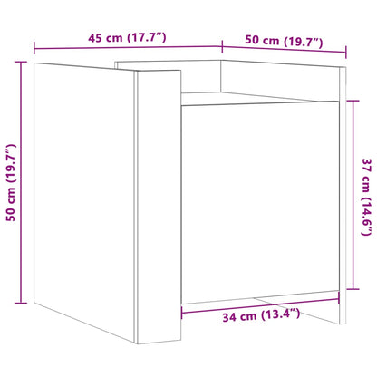 Grey Sonoma Engineered Wood Bedside Cabinet 45x50x50 cm