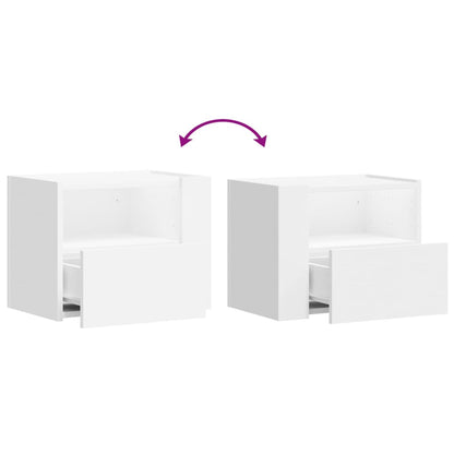 Sleek White Wall-Mounted Bedside Cabinet - 45x30x35 cm