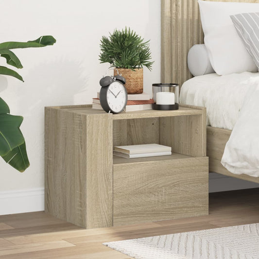 Sonoma Oak Wall-Mounted Bedside Cabinet 45x30x35 cm - Stylish Storage