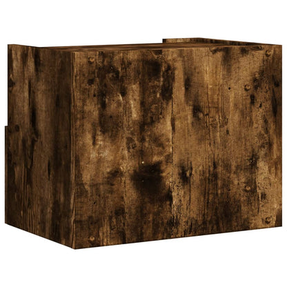 Smoked Oak Wall-Mounted Bedside Cabinet - 45x30x35 cm