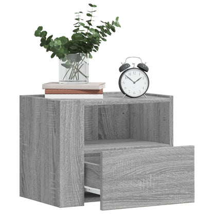 Grey Sonoma Wall-Mounted Bedside Cabinets, Set of 2 - 45x30x35 cm