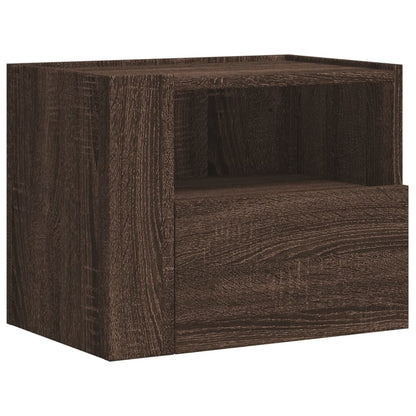 Brown Oak Wall-Mounted Bedside Cabinet 45x30x35 cm - Stylish Storage