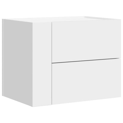 White Wall-Mounted Bedside Cabinet - Space-Saving 45x30x35 cm
