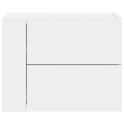 White Wall-Mounted Bedside Cabinet - Space-Saving 45x30x35 cm