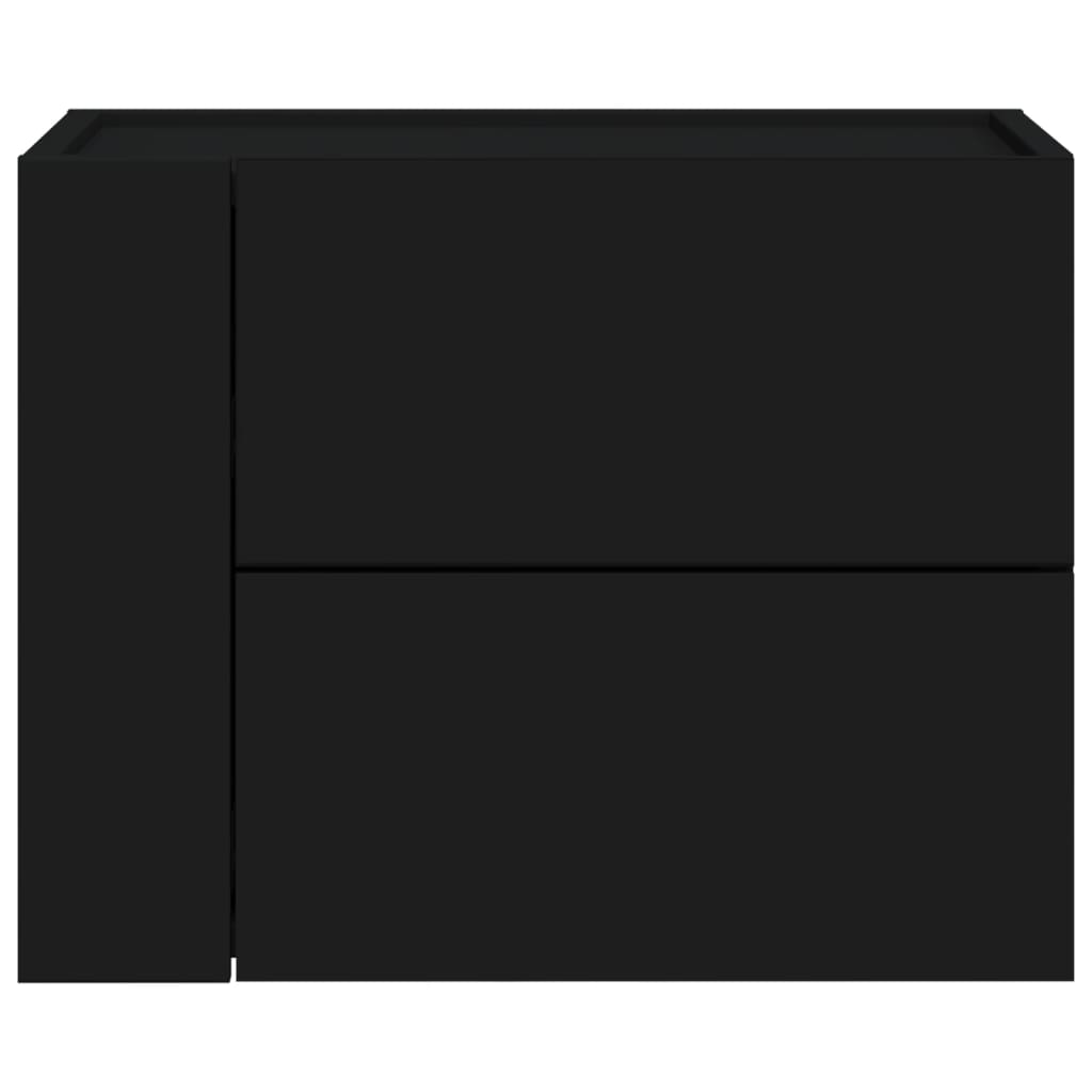 Set of 2 Black Wall-Mounted Bedside Cabinets 45x30x35 cm