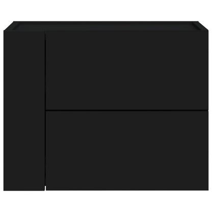 Set of 2 Black Wall-Mounted Bedside Cabinets 45x30x35 cm