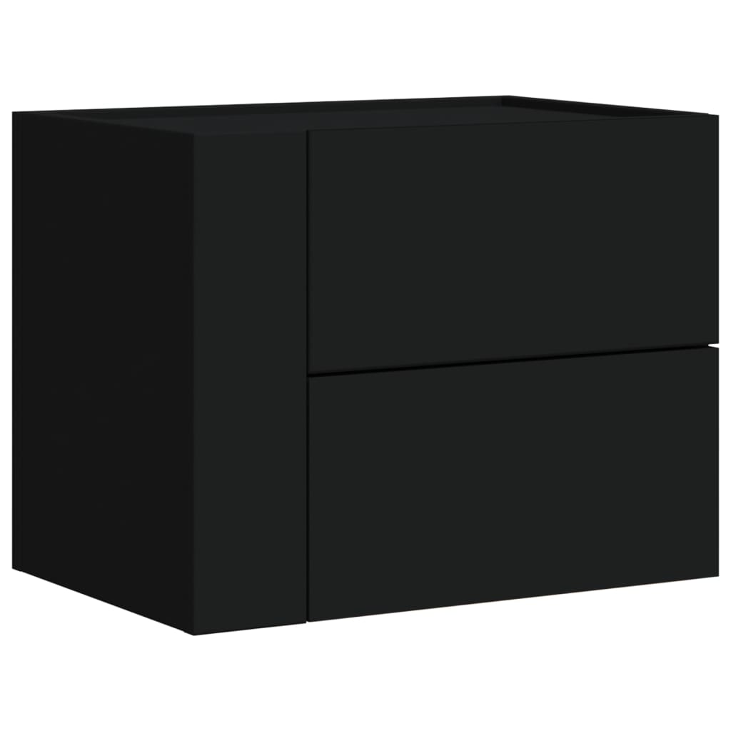 Set of 2 Black Wall-Mounted Bedside Cabinets 45x30x35 cm