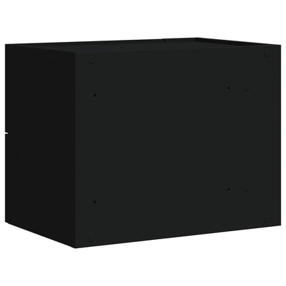 Set of 2 Black Wall-Mounted Bedside Cabinets 45x30x35 cm