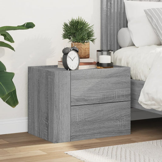 Grey Sonoma Wall-Mounted Bedside Cabinet 45x30x35 cm