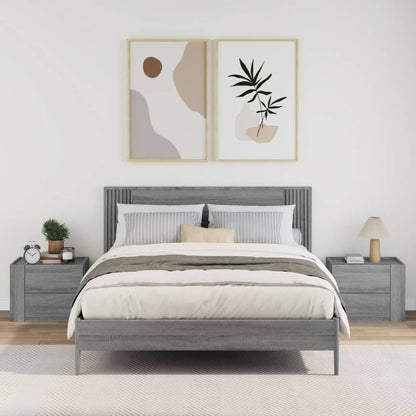 Set of 2 Grey Sonoma Wall-Mounted Bedside Cabinets, 45x30x35 cm