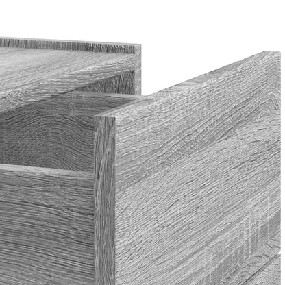 Set of 2 Grey Sonoma Wall-Mounted Bedside Cabinets, 45x30x35 cm