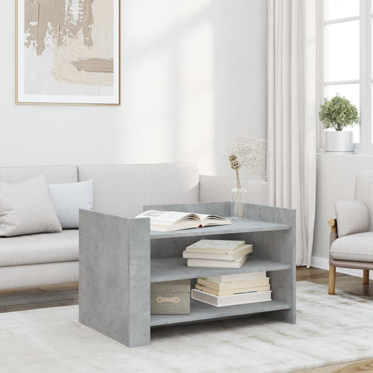 Coffee Table Concrete Grey 80x50x50 cm Engineered Wood