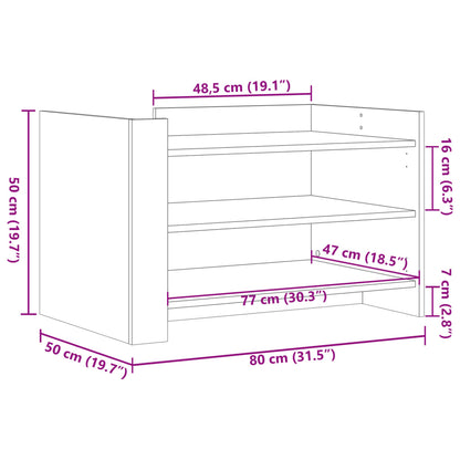 Coffee Table Grey Sonoma 80x50x50 cm Engineered Wood