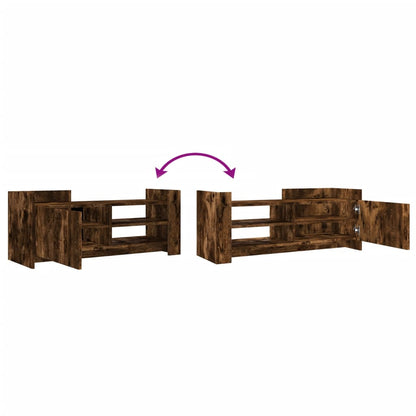 TV Cabinet Smoked Oak 100x35x40 cm Engineered Wood