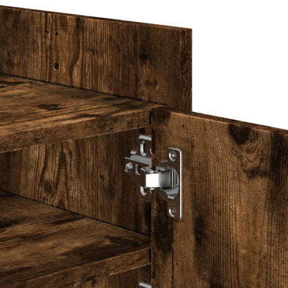 TV Cabinet Smoked Oak 100x35x40 cm Engineered Wood