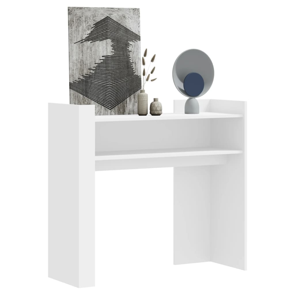White Console Table 100x35x90 cm - Engineered Wood Elegance