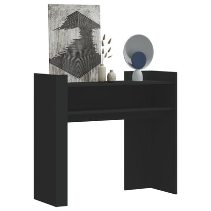 Sleek Black Console Table, Engineered Wood, 100x35x90 cm