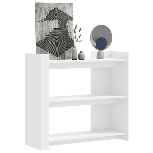 White Console Table 100x35x90 cm | Engineered Wood Design