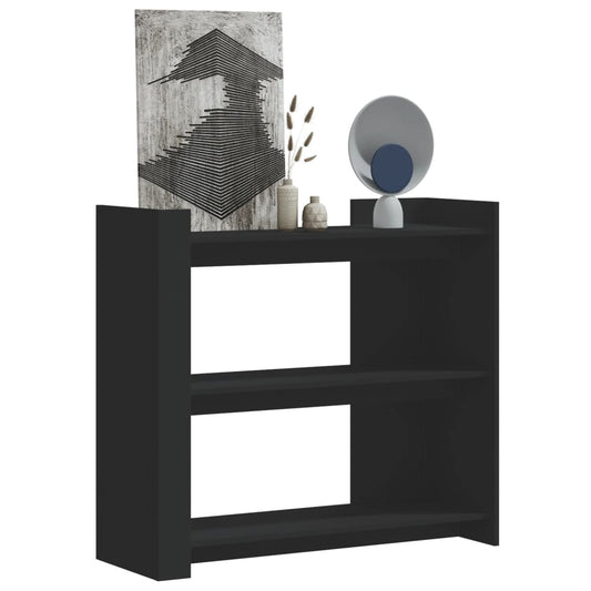 Elegant Black Console Table, Engineered Wood, 100x35x90 cm