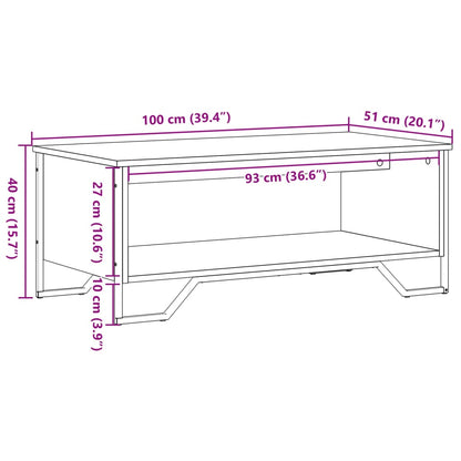 Coffee Table Black 100x51x40 cm Engineered Wood