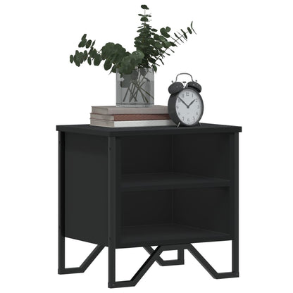 Set of 2 Black Engineered Wood Bedside Cabinets 40x30x40 cm