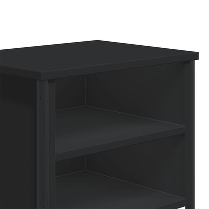 Set of 2 Black Engineered Wood Bedside Cabinets 40x30x40 cm