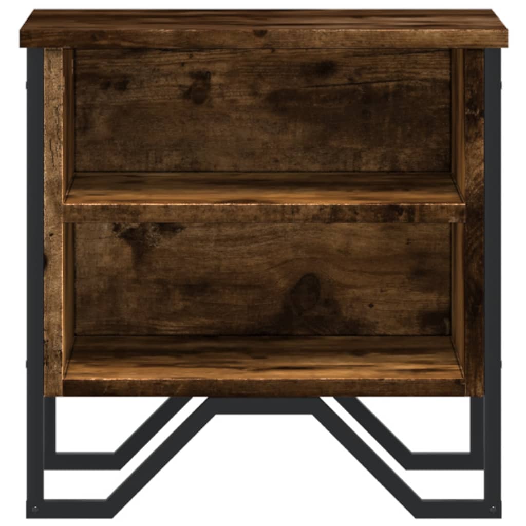 Smoked Oak Bedside Cabinets - Set of 2, 40x30x40 cm