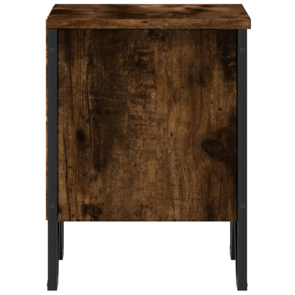 Smoked Oak Bedside Cabinets - Set of 2, 40x30x40 cm