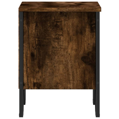 Smoked Oak Bedside Cabinets - Set of 2, 40x30x40 cm