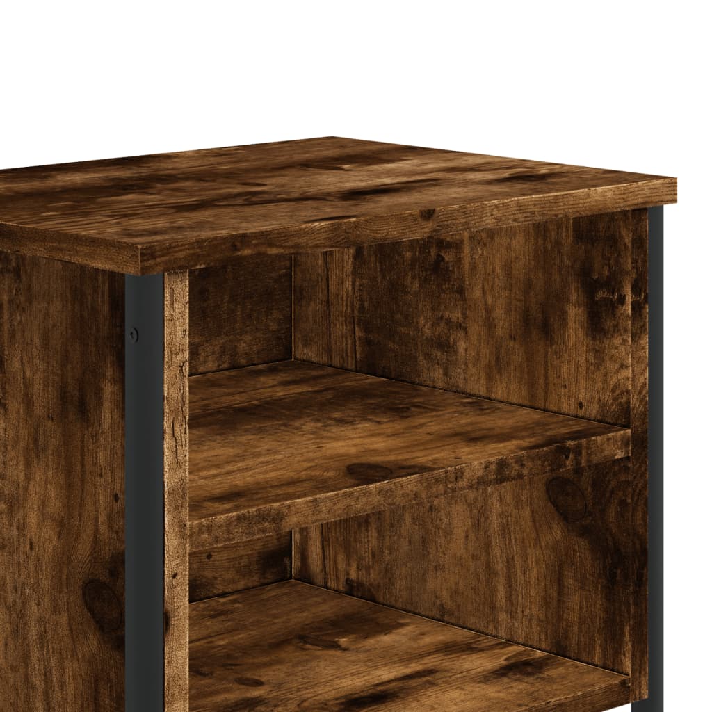 Smoked Oak Bedside Cabinets - Set of 2, 40x30x40 cm