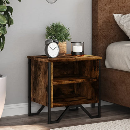 Smoked Oak Bedside Cabinets - Set of 2, 40x30x40 cm