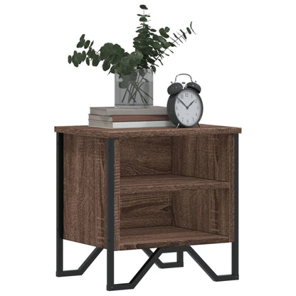 Brown Oak Bedside Cabinet 40x30x40 cm - Engineered Wood Elegance