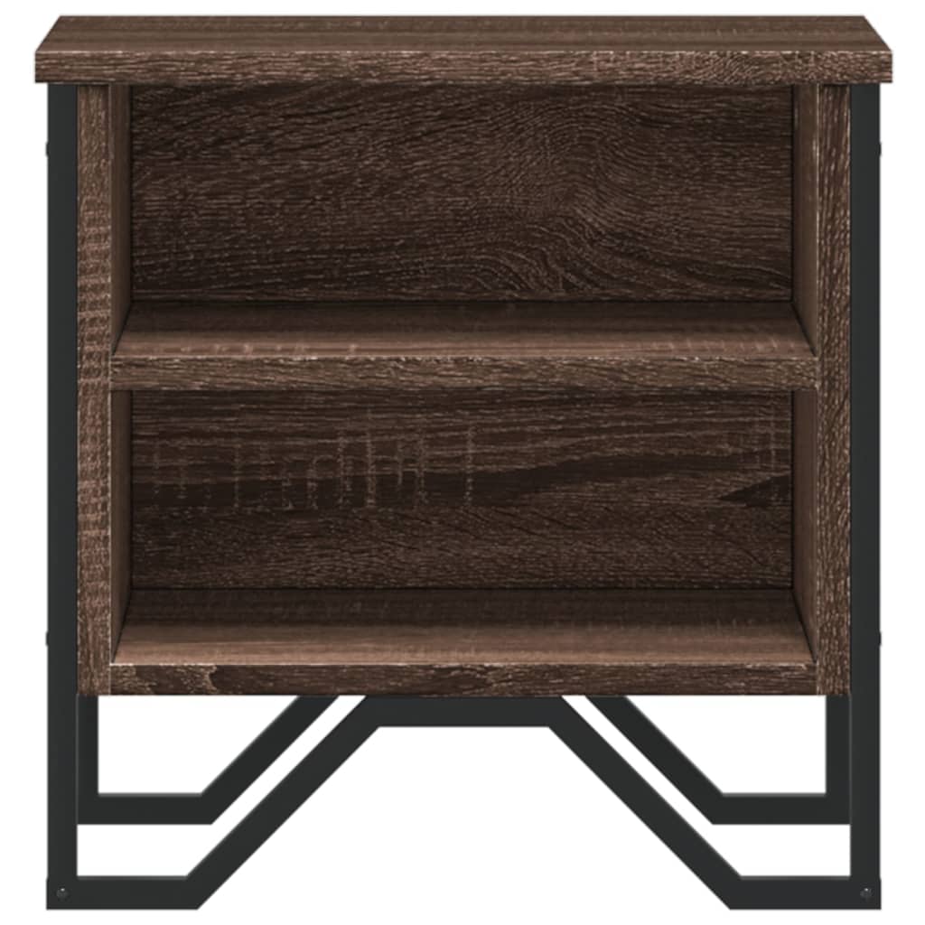 Brown Oak Bedside Cabinet 40x30x40 cm - Engineered Wood Elegance