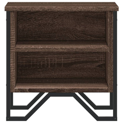 Brown Oak Bedside Cabinet Set of 2, Engineered Wood, 40x30x40 cm