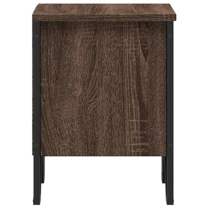 Brown Oak Bedside Cabinet Set of 2, Engineered Wood, 40x30x40 cm