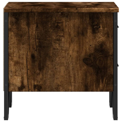 Smoked Oak Bedside Cabinet 40x41x40 cm - Engineered Wood