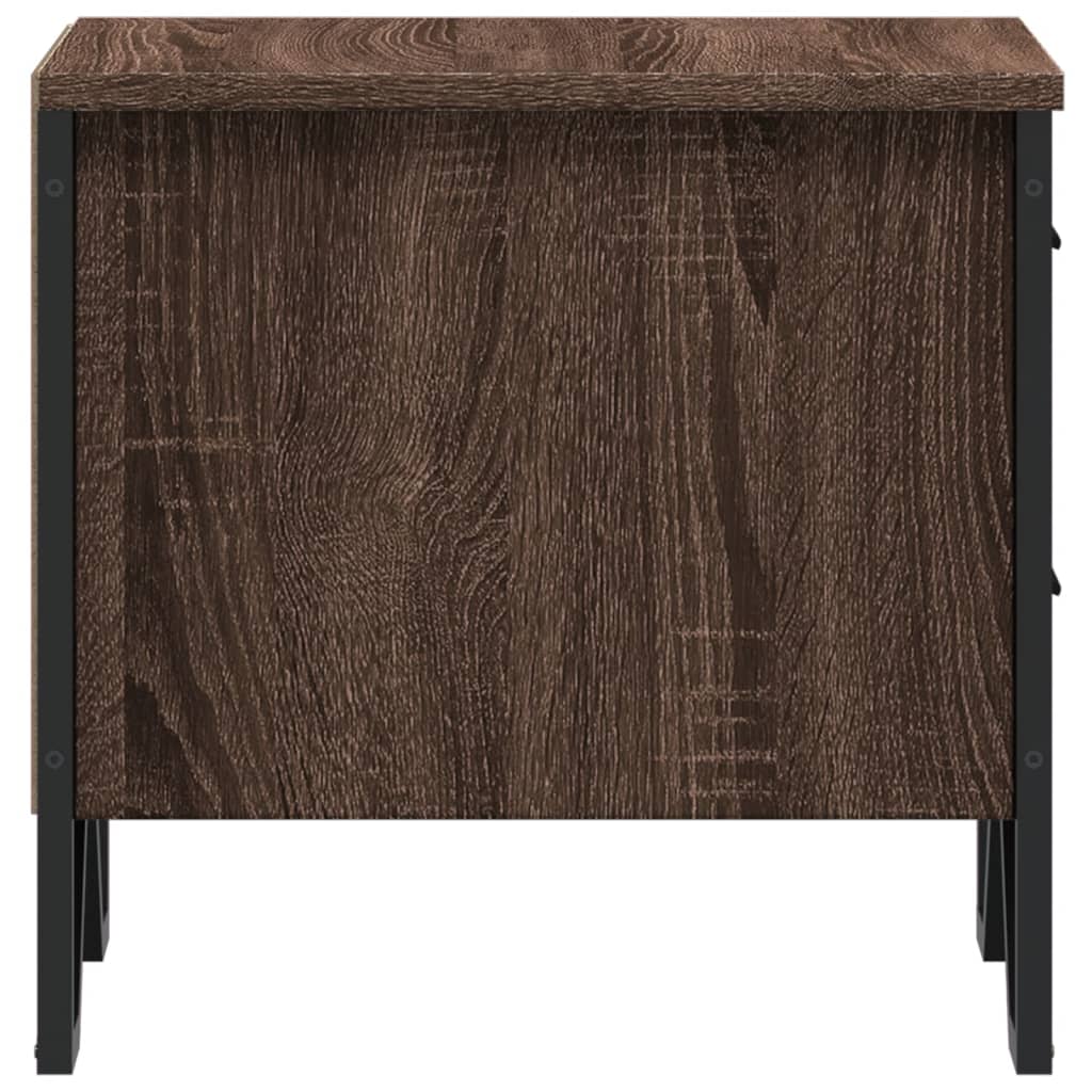 Brown Oak Bedside Cabinet - 40x41x40 cm, Engineered Wood