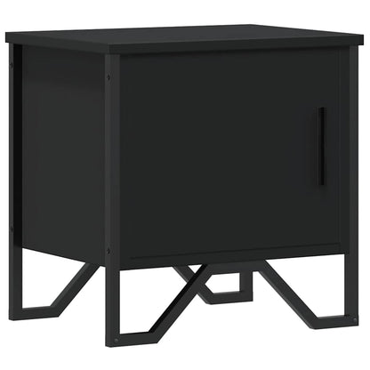 Black Engineered Wood Bedside Cabinet 40x30x40 cm