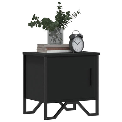 Black Engineered Wood Bedside Cabinet 40x30x40 cm