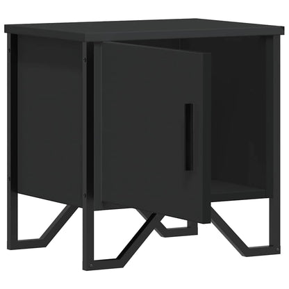Black Engineered Wood Bedside Cabinet 40x30x40 cm